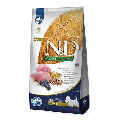 KRMIVO N&D ANCESTRAL GRAIN DOG LAMB, SPELT, OATS AND BLUEBERRY ADULT MINI 7KG