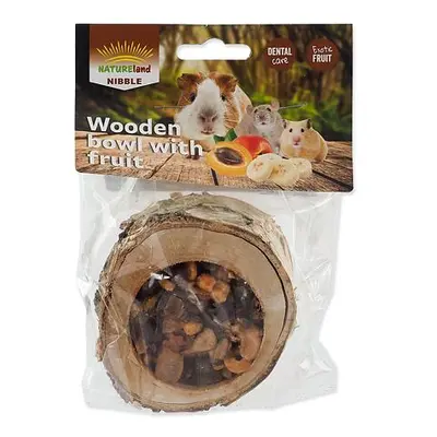 Miska NATURE LAND Nibble plněná ovocem dřevěná 120 g