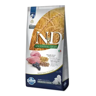 KRMIVO N&D ANCESTRAL GRAIN DOG LAMB, SPELT, OATS AND BLUEBERRY PUPPY MEDIUM & MAXI 12KG