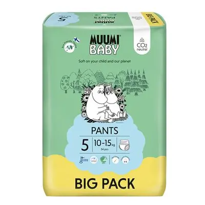 Muumi Baby Pants 5 Maxi+ 10-15 kg (54 ks), kalhotkové eko pleny