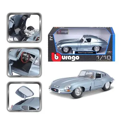 Bburago 1:18 Jaguar E Coupe Metalic Silver Blue