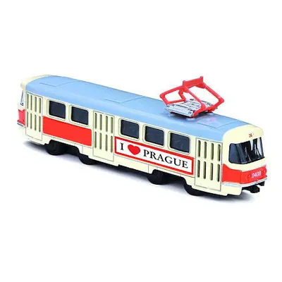 Rappa Kovová česká retro tramvaj, 16 cm PRAGUE