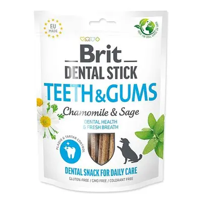 Pochoutka Brit Dental Stick Teeth & Gums s heřmánkem a šalvějí 7ks