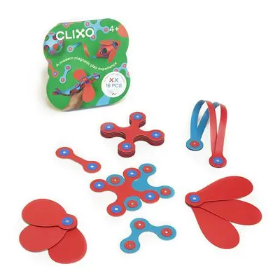 CLIXO Itsy Flamingo & Turquoise - magnetická stavebnice 18 kusů