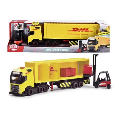 Dickie DHL nákladní auto Volvo FH 16 s vysokozdvižným vozíkem 35 cm