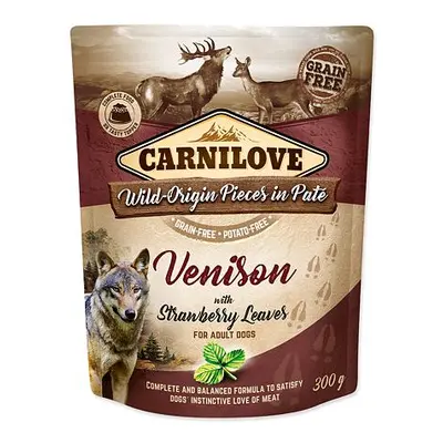 Kapsička CARNILOVE Dog Paté Venison with Strawberry Leaves 300 g