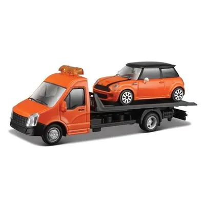 Bburago 1:43 Odťahovka + Mini Copper S oranžové