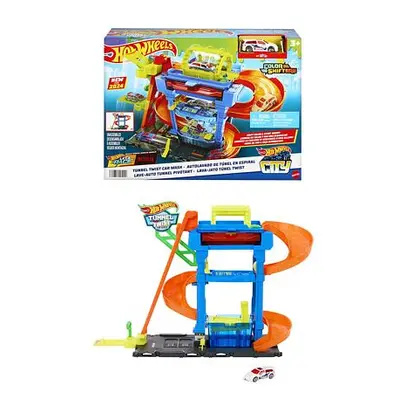 Mattel Hot Wheels CITY COLOR SHIFTERS AUTOMYČKA S OTOČNÝM TUNELEM