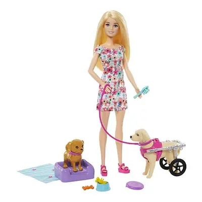 Mattel Barbie PANENKA A PEJSEK S INVALIDNÍM VOZÍČKEM