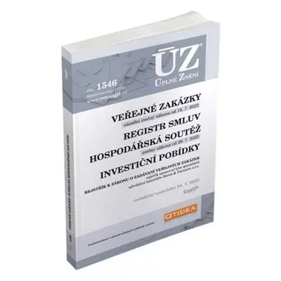 ÚZ 1546 Veřejné zakázky, Ochrana hospodářské soutěže, Veřejná podpora, Investiční pobídky, Regis