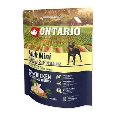 ONTARIO Dog Adult Mini Chicken & Potatoes & Herbs 0,75 kg