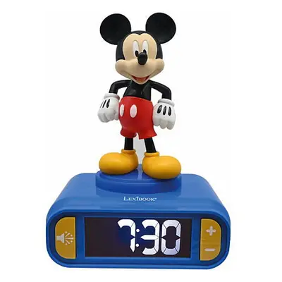 Budík s nočním 3D světlem Myšák Mickey