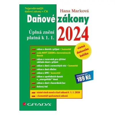 Daňové zákony 2024 - Úplná znění k 1. 1. 2024