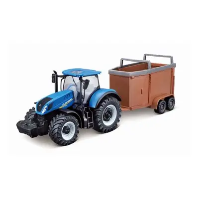 Bburago 1:50 Farm Traktor New Holland s vlečkou pro koně