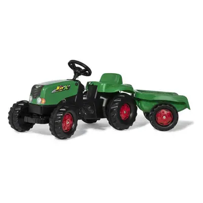 Rolly Toys Šlapací traktor Kid s vlečkou - zeleno-červený