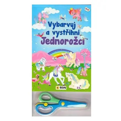 Vybarvuj a Vystřihni Jednorožci (modrá)