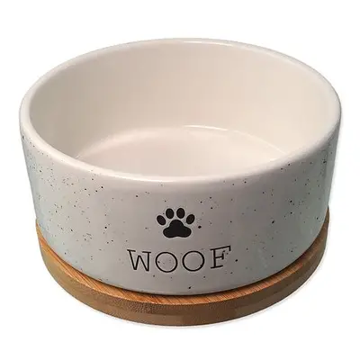 Miska DF keramická bílá WOOF s podtáckem 16x6,5cm, 850ml