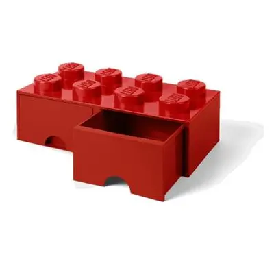 LEGO úložný box 8 s šuplíky - červená