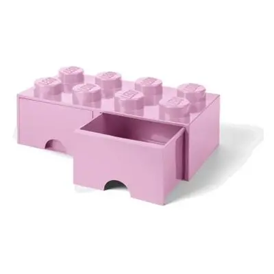 LEGO úložný box 8 s šuplíky - světle růžová