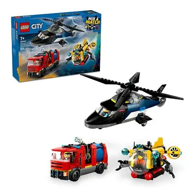 LEGO® City 60462 Remix: Helikoptéra, hasičský vůz a ponorka