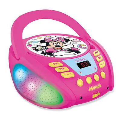 Lexibook Přenosný Bluetooth CD přehrávač Disney Minnie se světelnými efekty