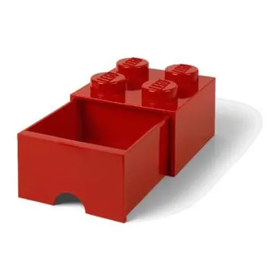 LEGO úložný box 4 s šuplíkem - červená