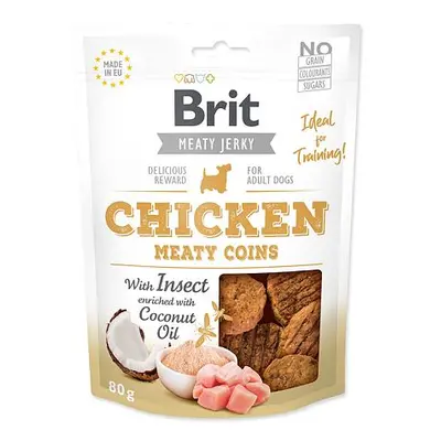 Snack BRIT Jerky Chicken with Insect Meaty Coins 80 g