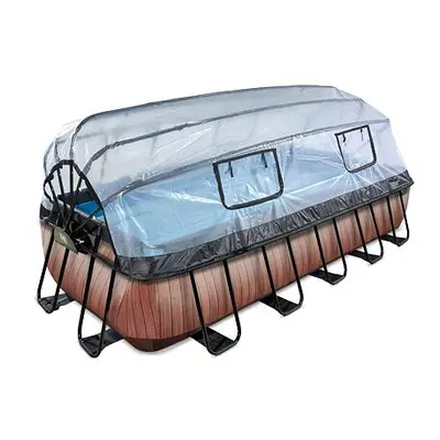 EXIT Frame Pool 5.4x2.5x1m (12v Sand filter) – Timber Style + Dome