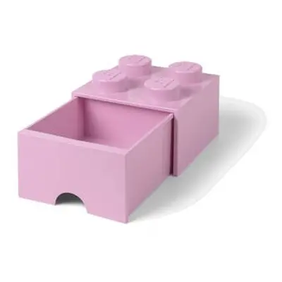 LEGO úložný box 4 s šuplíkem - světle růžová