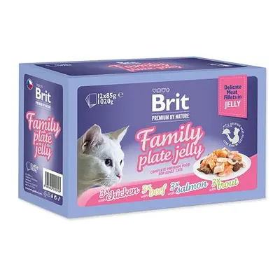 Kapsička Brit Premium by Nature filety v želé Family Plate 12x 85g