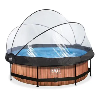 EXIT Frame Pool o300x76cm (12v Cartridge filter) – Timber Style + Dome