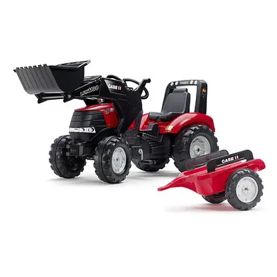 FALK Šlapací traktor Case IH Puma 240CVX s nakladačem a vozíkem - červený