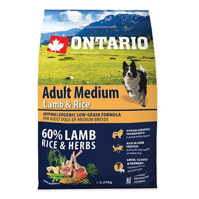 ONTARIO Dog Adult Medium Lamb & Rice 2,25 kg