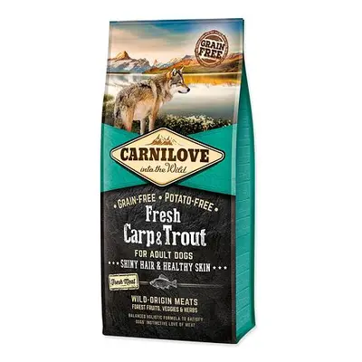 CARNILOVE Fresh Carp & Trout Shiny Hair & Healthy Skin for Adult dogs 12 kg