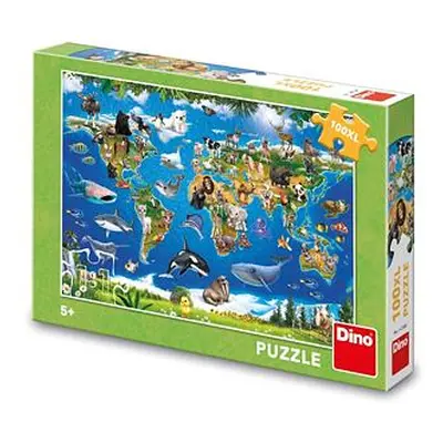 Dino MAPA ZVÍŘAT 100 XL Puzzle