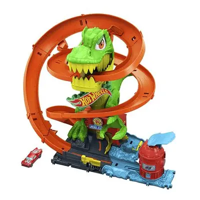 Mattel Hot Wheels CITY T-REX ÚTOČÍ NA HASIČSKOU STANICI