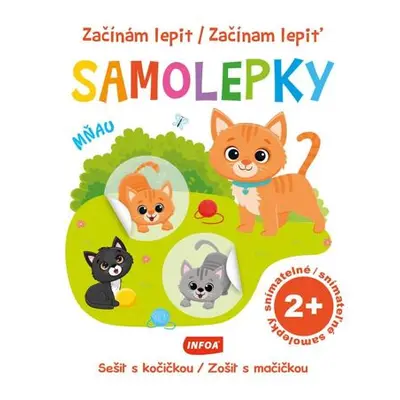 Začínám lepit samolepky - Sešit s kočičkou / Začínam lepiť samolepky - Zošit s mačičkou