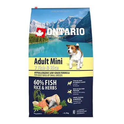 ONTARIO Dog Adult Mini Fish & Rice 6,5 kg