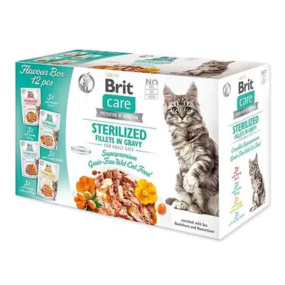 Kapsičky BRIT Care Cat Flavour box Sterilized Fillet in Gravy 4 x 3 ks 1020 g