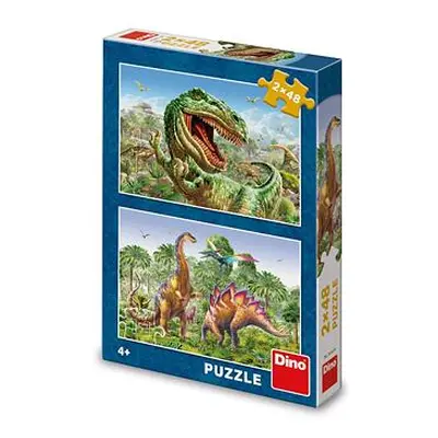 Dino SOUBOJ DINOSAURŮ 2x48 Puzzle