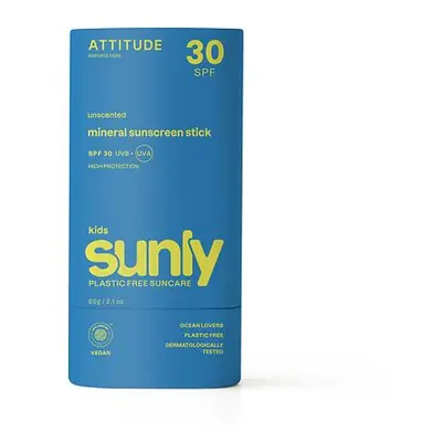 ATTITUDE Dětská 100% minerální ochranná tyčinka na celé tělo (SPF 30) bez vůně 60 g