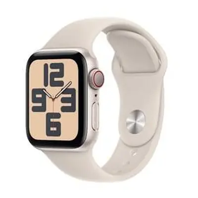 Apple Watch SE (2022) Cellular 40mm sportovní silikonový řemínek hvězdně bílý M/L