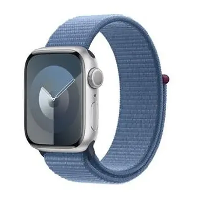 Apple Watch Series 9 41mm Stříbrný hliník s ledově modrým provlékacím řemínkem