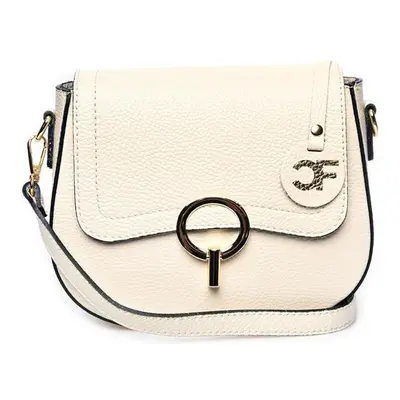 Carla Ferreri Dámská kožená crossbody kabelka CF1885 Beige