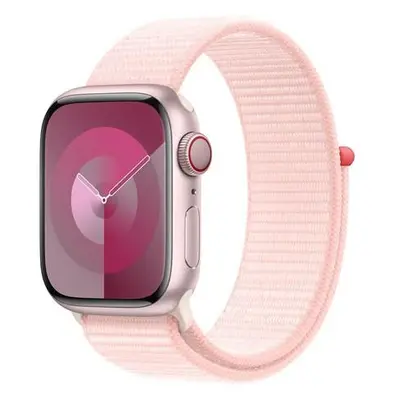 Apple Watch Series 9 Cellular 41mm Růžový hliník se světle růžovým provlékacím řemínkem