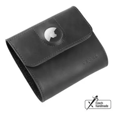 Kožená peněženka FIXED Classic Wallet for AirTag z pravé hovězí kůže, černá