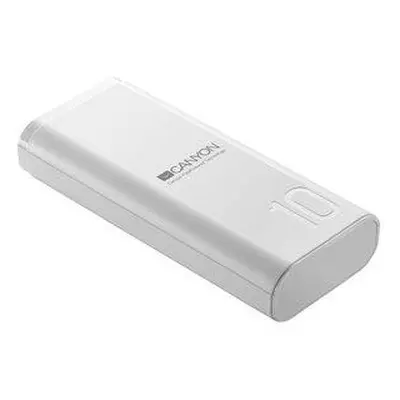 CANYON powerbanka PB-103, 10000mAh Li-poly, Input 5V/2A, Output 5V/2.1A, Smart IC, USB kabel 0.2