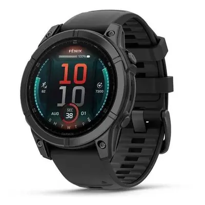 Garmin fenix E – 47 mm, AMOLED, Slate Grey ocel, černý silikonový řemínek