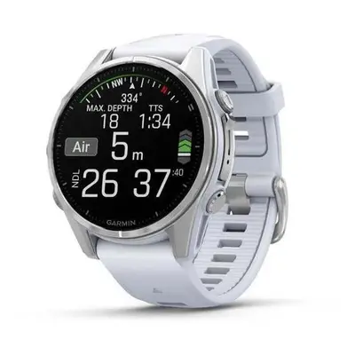 Garmin fenix 8 – 43 mm, AMOLED, SIlver/Whitestone, silikonový řemínek