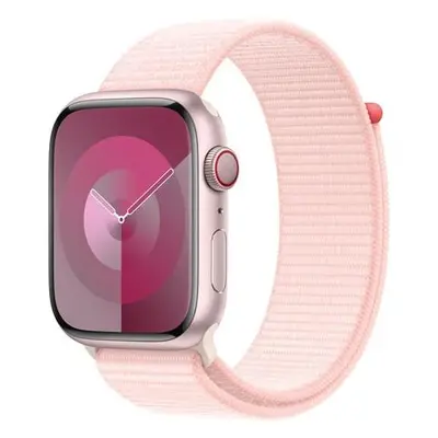 Apple Watch Series 9 Cellular 45mm Růžový hliník se světle růžovým provlékacím řemínkem